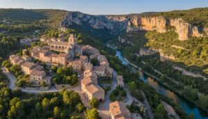 explorez saint-guilhem-le-désert, un village médiéval charmant, et admirez les paysages spectaculaires des mythiques gorges de l'hérault, parfaits pour les amoureux de nature et d'histoire.